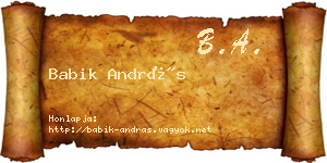 Babik András névjegykártya