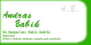 andras babik business card